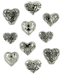 Dress it up! Assorted Silver Hearts